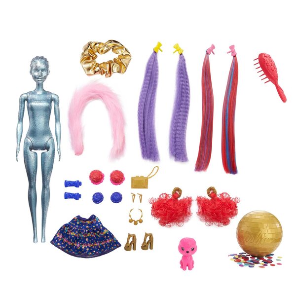 Barbie Color Reveal Imprezowe Stylizacje – Puppe mit Überraschungs-Look und Zubehör