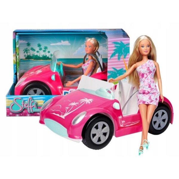 Bambola Steffi Love con Simba decappottabile rosa - Set per bambini 3+