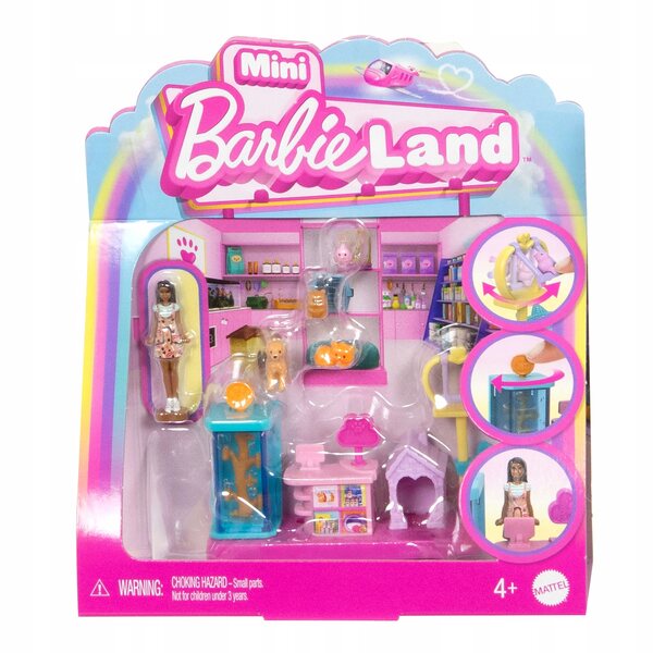 Barbie Mini BarbieLand Pet Shop mit Minipuppe und Mattel 4+ Spielset