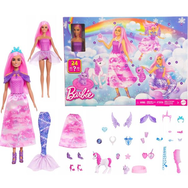 Barbie Fantasy World Adventskalender mit 24 Überraschungen und Puppe