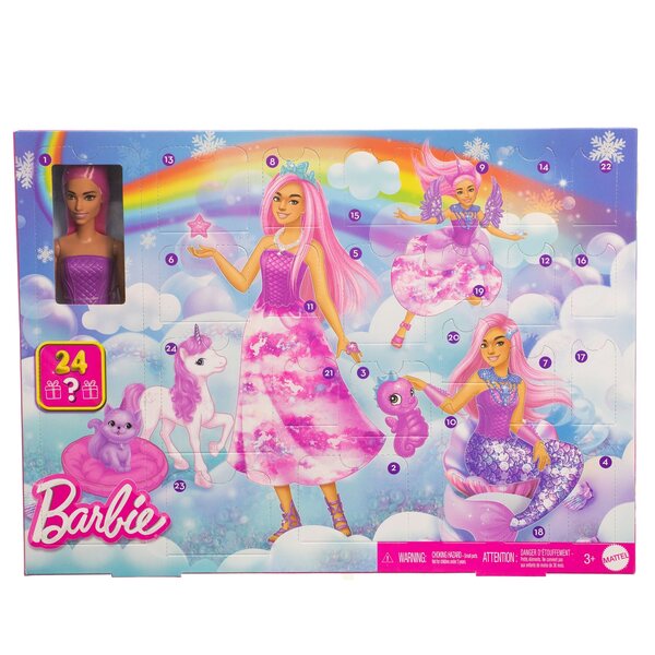 Barbie Fantasy World Adventskalender mit 24 Überraschungen und Puppe