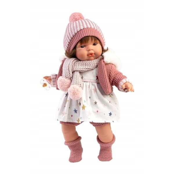 Lola huilpop 38 cm in handgemaakte stof, ideaal cadeau voor kinderen