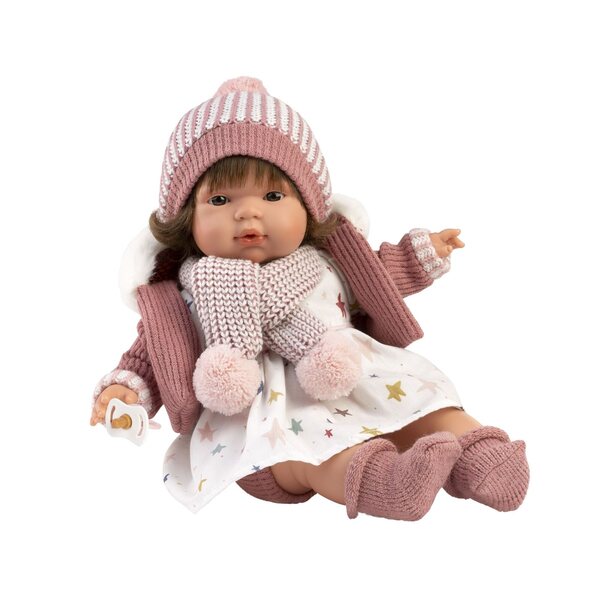 Lola huilpop 38 cm in handgemaakte stof, ideaal cadeau voor kinderen