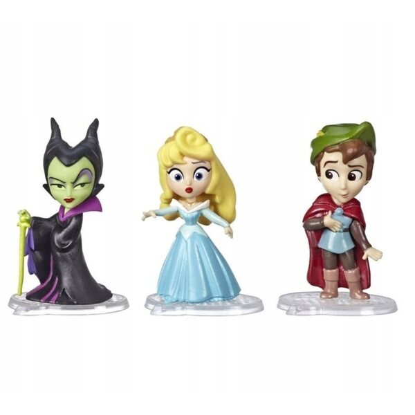 Hasbro Disney Set mit 3 Mini-Aurora-, Prinz Philip- und Hexenpuppen mit Sockel