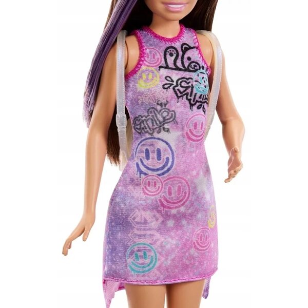 Barbie Skipper Family & Friends mit lila Kleid und Accessoires für Kinder ab 3 Jahren