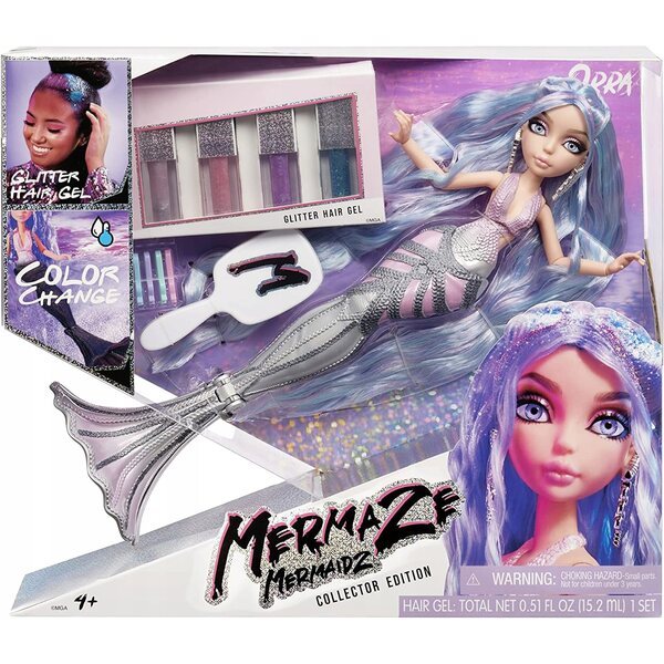 Laletta sirena Mermaze Memaidz Orra con gel brillante per capelli e coda che cambia colore