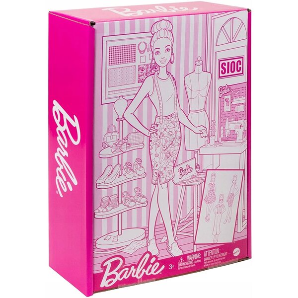 Barbie Fashion Studio mit Nähmaschine und komplettem Set für Kinder ab 3 Jahren
