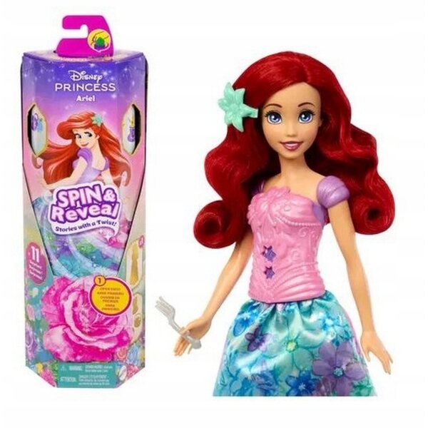Bambola Ariel Disney Princess Spin&Reveal con accessori e vestito