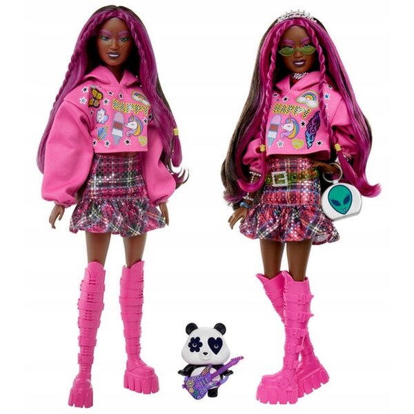 Barbie Extra con Stile Pop Punk e Panda - Bambola Moda per Bambini 3+