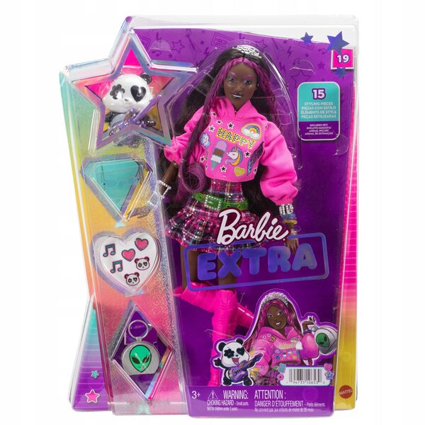 Barbie Extra con Stile Pop Punk e Panda - Bambola Moda per Bambini 3+