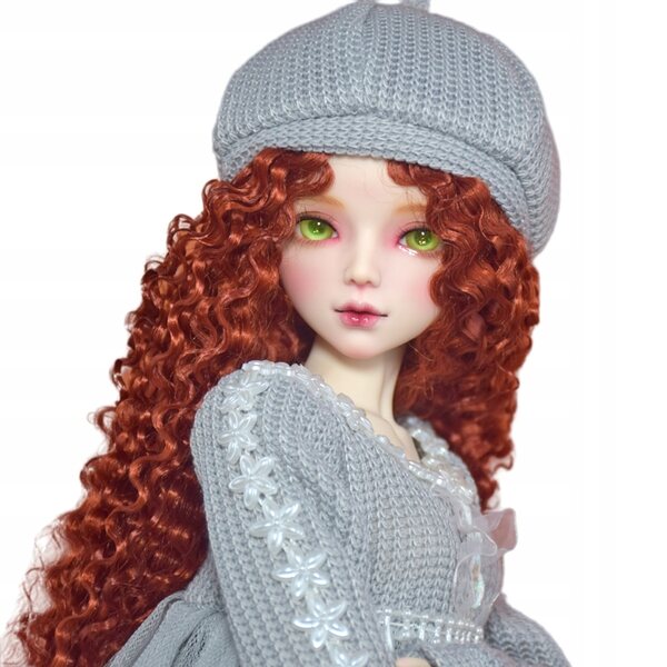 Bambola Moda BJD 1/3 con Parrucca Riccia e Trucco Artigianale 56 cm
