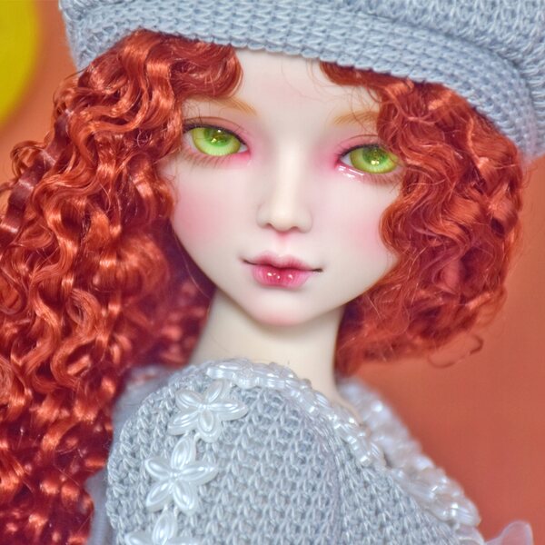 Bambola Moda BJD 1/3 con Parrucca Riccia e Trucco Artigianale 56 cm