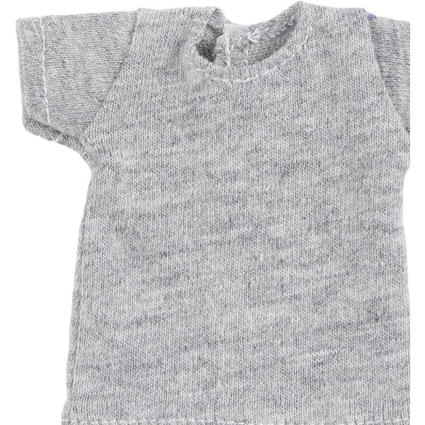 Graues kurzes T-Shirt für 1/6 weibliche Actionfigur, weicher und eng anliegender Stoff