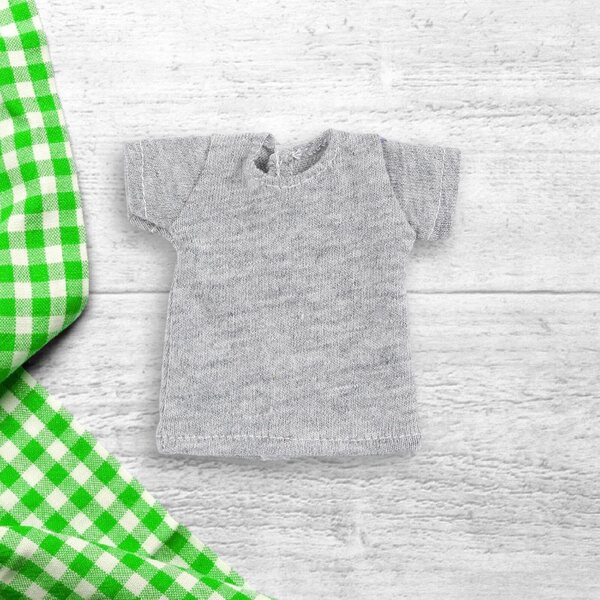 Graues kurzes T-Shirt für 1/6 weibliche Actionfigur, weicher und eng anliegender Stoff