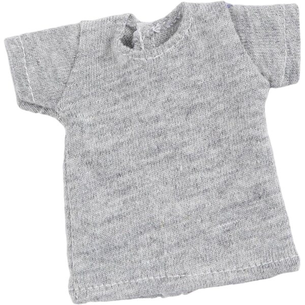 Graues kurzes T-Shirt für 1/6 weibliche Actionfigur, weicher und eng anliegender Stoff