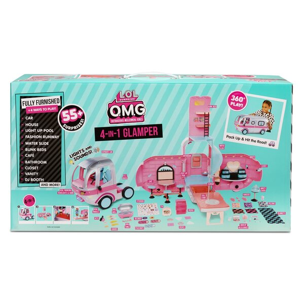 L.O.L. Überraschen Sie OMG Glamper 4 in 1 mit über 55 Überraschungen für kreative Spiele