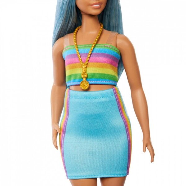 Barbie Fashionistas mit langen blauen Haaren – Modepuppe zum 65. Jubiläum