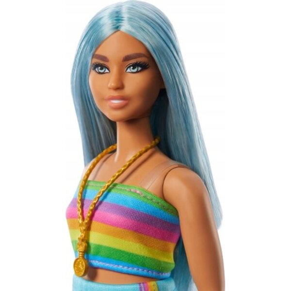 Barbie Fashionistas mit langen blauen Haaren – Modepuppe zum 65. Jubiläum