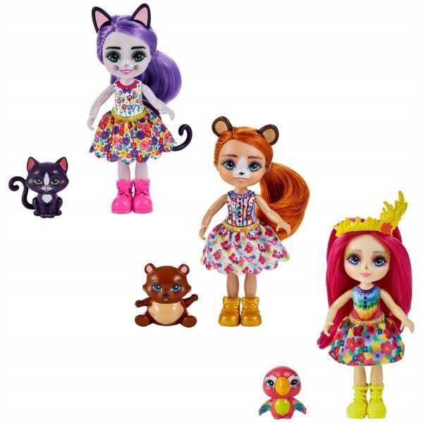 Bambola Enchantimals Sorellina 10 cm con simpatico animaletto - Età 4+
