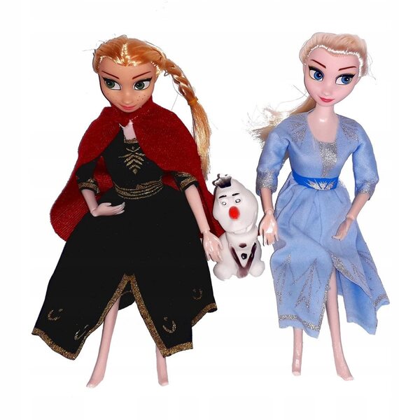 Set di 2 bambole Elsa e Anna con Olaf 30 cm - Kraina Lodu, giocattoli mobili CE