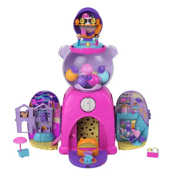 Polly Pocket Automacik Superniespodzianki con 32 Accessori e 4 Aree Gioco