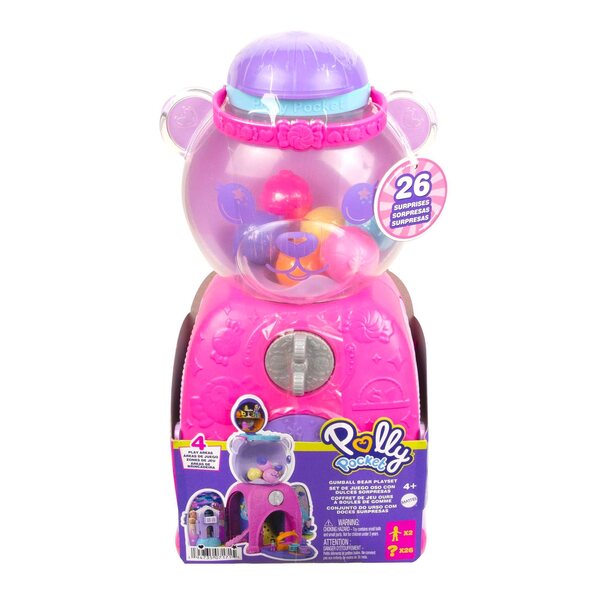 Polly Pocket Automacik Superniespodzianki con 32 Accessori e 4 Aree Gioco