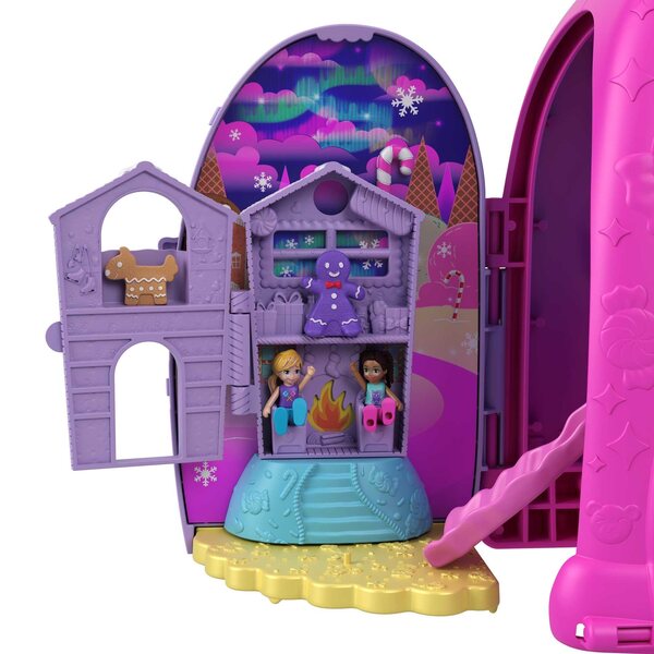 Polly Pocket Automacik Superniespodzianki con 32 Accessori e 4 Aree Gioco