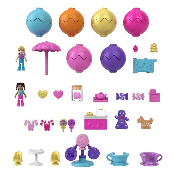 Polly Pocket Automacik Superniespodzianki con 32 Accessori e 4 Aree Gioco