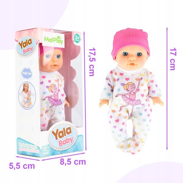 17 cm große Babypuppe für Mädchen ab 3 Jahren, weich und leicht zu umarmen