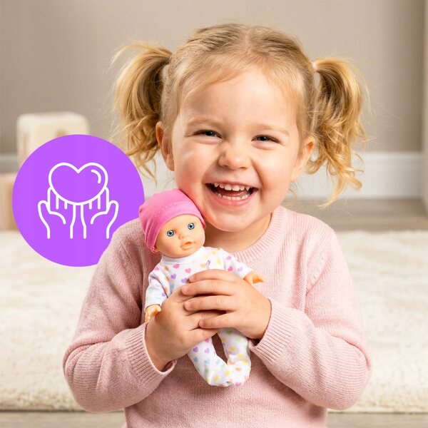 17 cm große Babypuppe für Mädchen ab 3 Jahren, weich und leicht zu umarmen