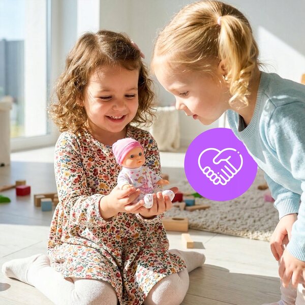 17 cm große Babypuppe für Mädchen ab 3 Jahren, weich und leicht zu umarmen
