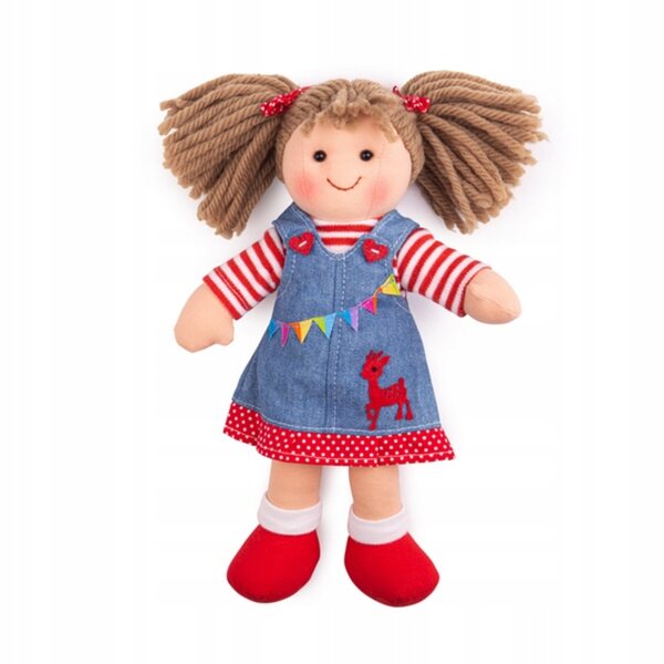 Bigjigs Toys Hattie bambola di pezza 28 cm - un peluche morbido e sicuro per i bambini