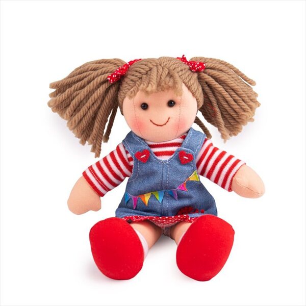 Bigjigs Toys Hattie bambola di pezza 28 cm - un peluche morbido e sicuro per i bambini