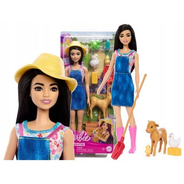 Barbie Career Farmerka mit Cielaczek und Zubehör für Kinder ab 3 Jahren