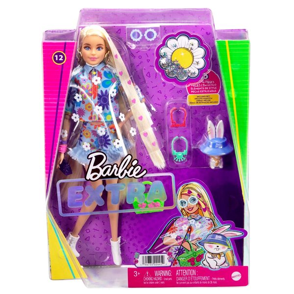 Barbie Extra Blond mit Accessoires und langem Modehaar 15 Teile