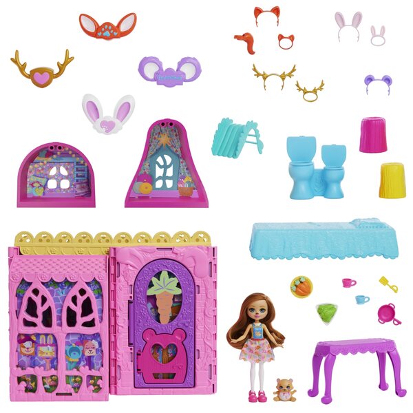 Enchantimals großes Freundschaftshaus mit 7 Spielbereichen und Zubehör für Kinder ab 4 Jahren