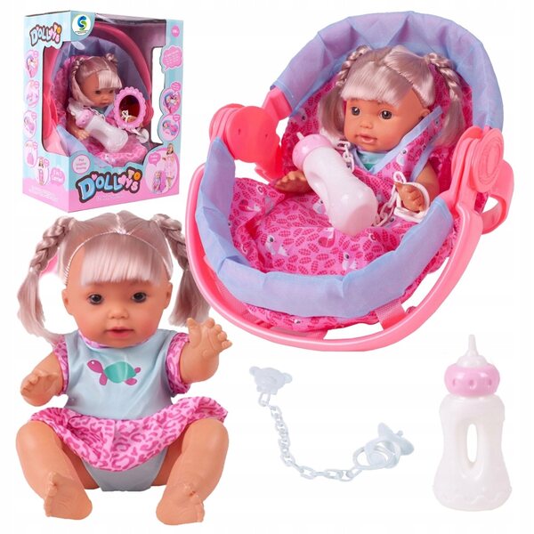 38 cm große pinkelnde Babypuppe mit Beutel und interaktiven Funktionen