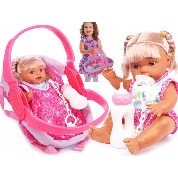 38 cm große pinkelnde Babypuppe mit Beutel und interaktiven Funktionen