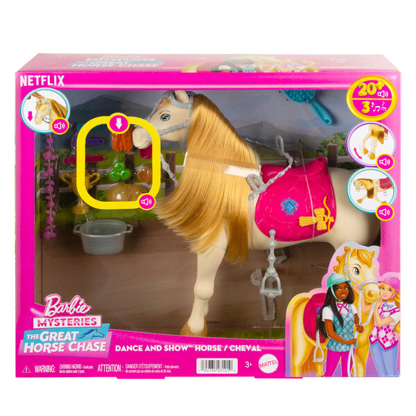 Barbie Tornado, interaktives Tanzpferd mit Geräuschen und Zubehör für Kinder ab 3 Jahren