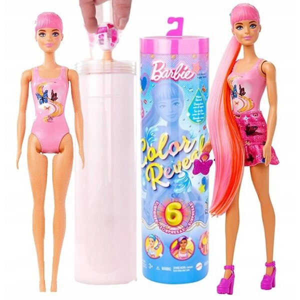 Barbie Color Reveal Totally Denim mit 6 Überraschungen und Zubehör im Lieferumfang enthalten