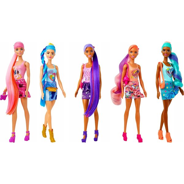 Barbie Color Reveal Totally Denim mit 6 Überraschungen und Zubehör im Lieferumfang enthalten