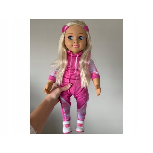 Bambola sportiva da 48 cm con tuta rosa, melodia e corpo morbido