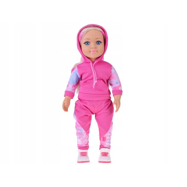 Bambola sportiva da 48 cm con tuta rosa, melodia e corpo morbido