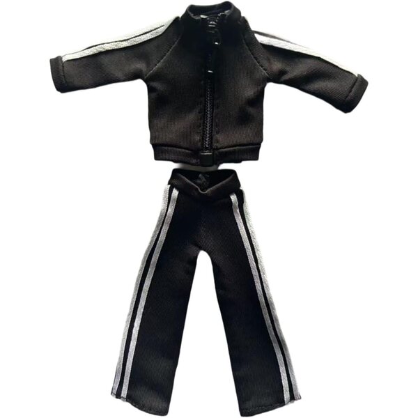 MagiDeal Set Abbigliamento Sportivo in Tessuto per Action Figure 1/12 Nero