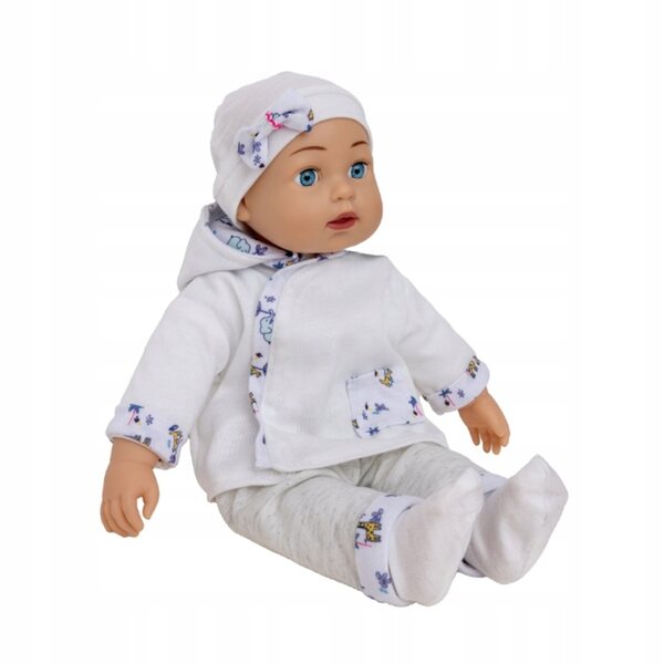 Babypuppe 40 cm, die auf Italienisch spricht und singt, weich und interaktiv Doris