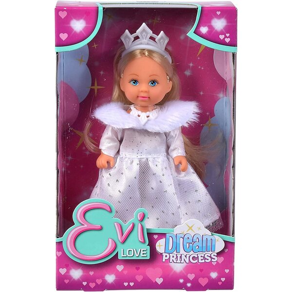 Evi Love, die Prinzessin der Träume mit weißem Winterkleid und Krone