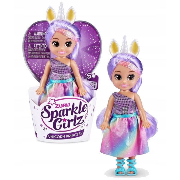 Lalcka ZURU Sparkle Girlz Principessa Unicorno 11 cm con Vestito Colorato