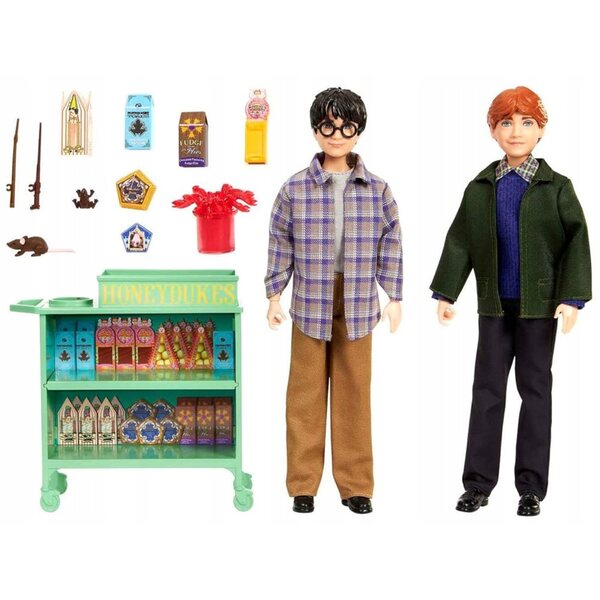Set Lalle Harry Potter e Ron Weasley con Hogwarts Express Mattel 28 cm
