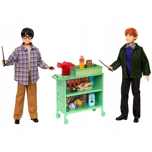 Set Lalle Harry Potter e Ron Weasley con Hogwarts Express Mattel 28 cm