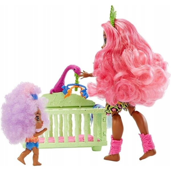 Cave Club Set Babysitter Fernessa mit Dinosaurierpuppen und Zubehör